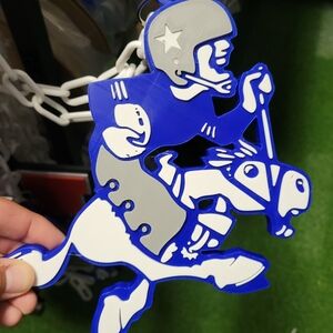 Blue and White Equestrian Ornament